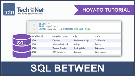 SQL: BETWEEN Condition .
